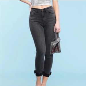 Judy Blue Skinny Fit Charcoal Destroyed‎ Hem Jeans size 27
